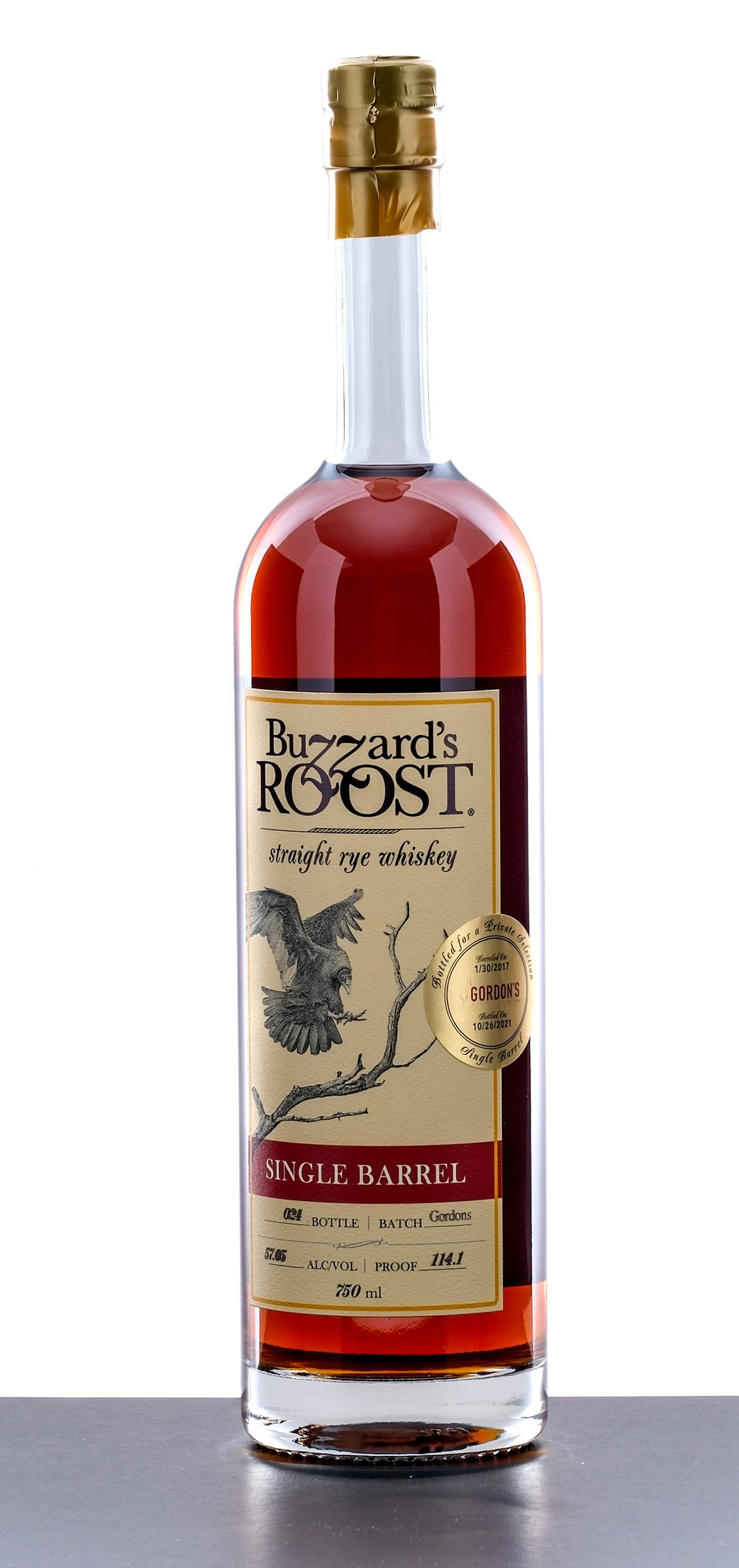 Buzzard's Roost Private Selection Single Barrel Straight Rye 2021