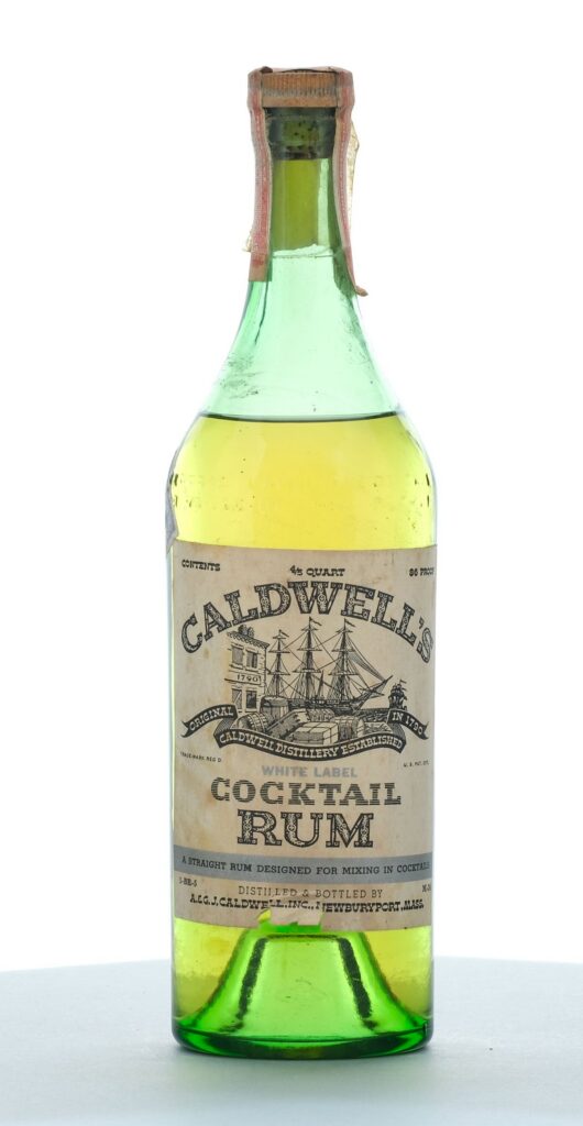 Caldwell's White Label Cocktail Rum Vintage Bottle