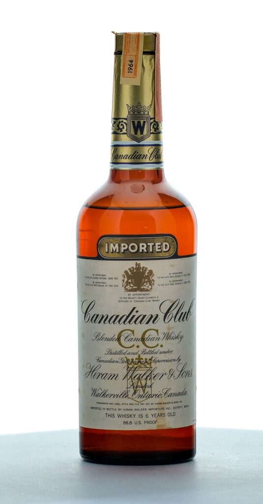 Canadian Club Blended Canadian Whisky Vintage Bottle 1964