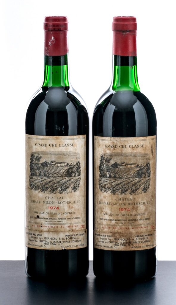 Chateau DuHart-Milon-Rothschild Grand Cru Classe Pauillac Bordeaux 1974 (2 Bottles)