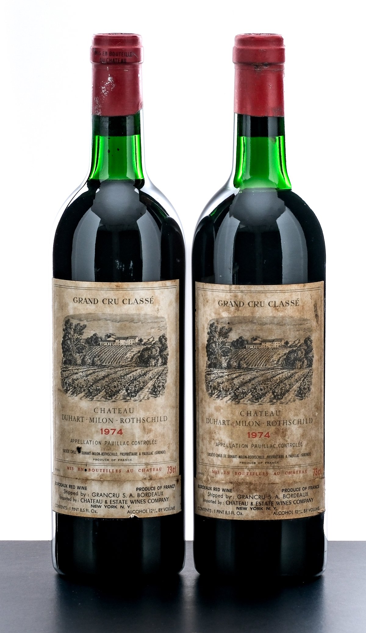 Chateau DuHart-Milon-Rothschild Grand Cru Classe Pauillac Bordeaux 1974 (2 Bottles)