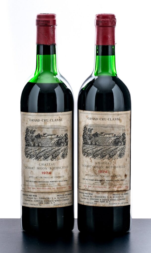Chateau DuHart-Milon-Rothschild Grand Cru Classe Pauillac Bordeaux 1974 (2 Bottles)