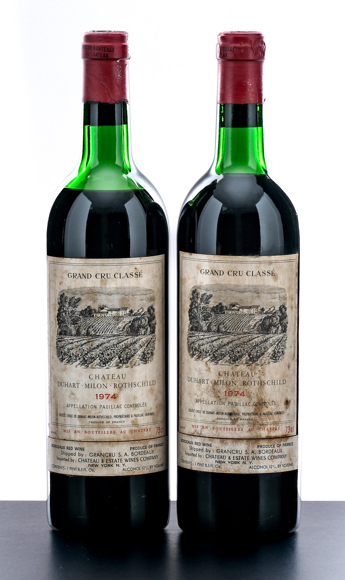 Chateau DuHart-Milon-Rothschild Grand Cru Classe Pauillac Bordeaux 1974 (2 Bottles)
