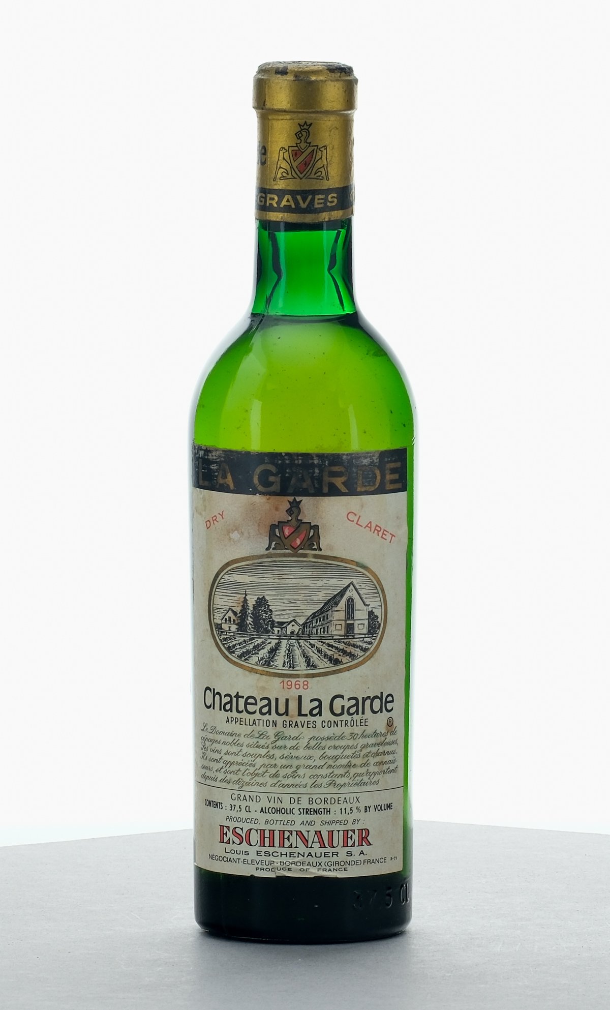 Chateau La Garde Grande Vin de Bordeaux Dry Claret 1968 37.5cl