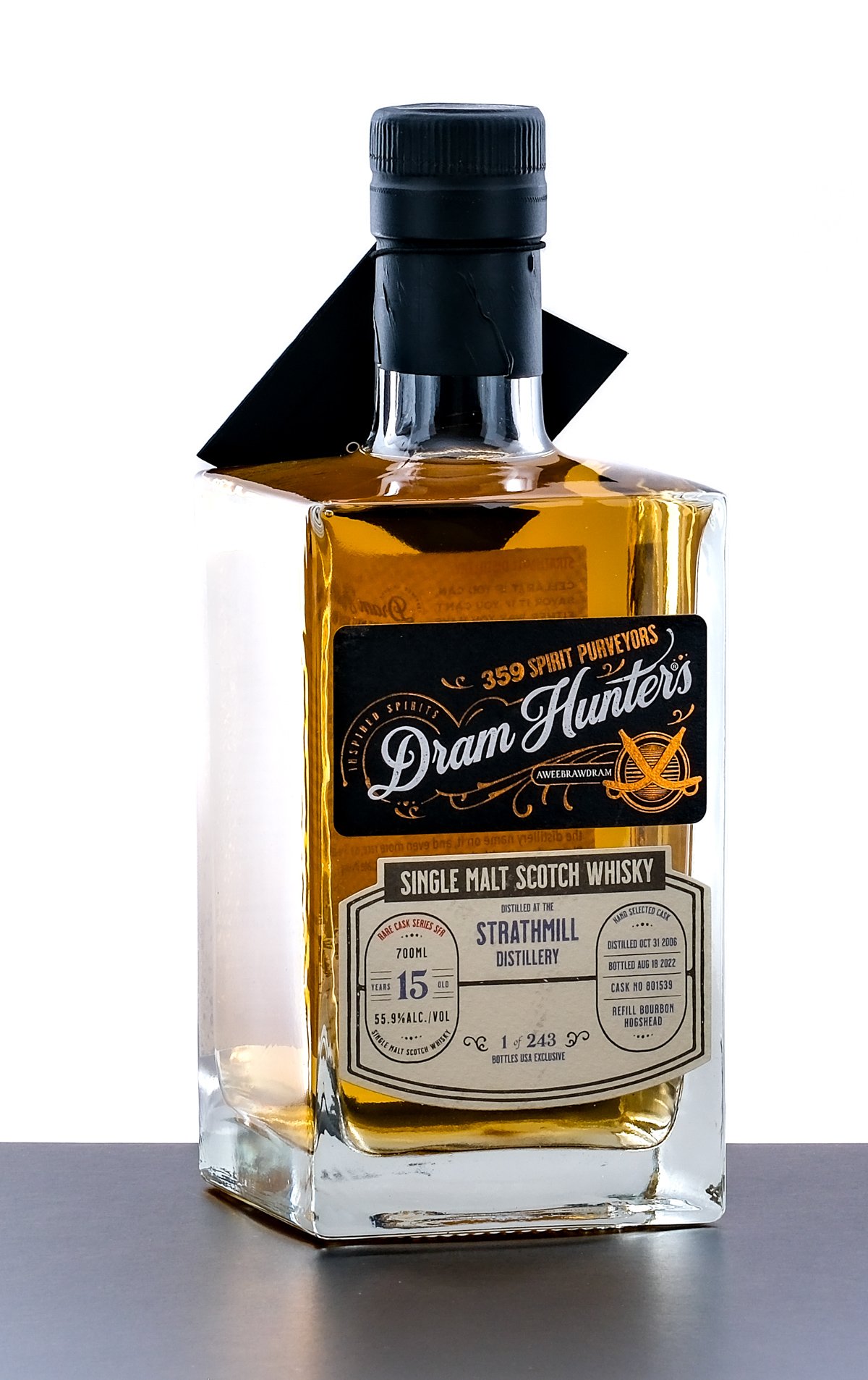 Dram Hunters Strathmill Distillery 15 Year Old Single Grain Scotch Whisky 2022