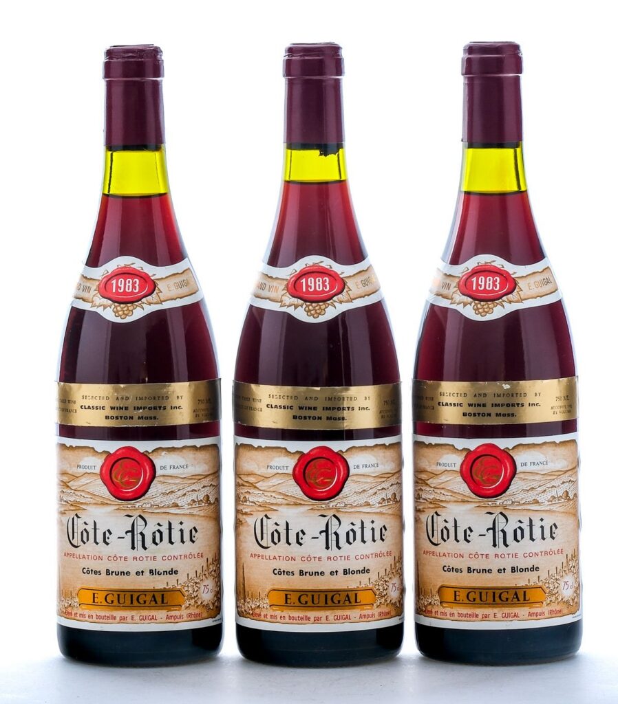 E. Guigal Cote-Rotie Grand Vin Rhone Table Wine 1983 Group (3 Bottles)