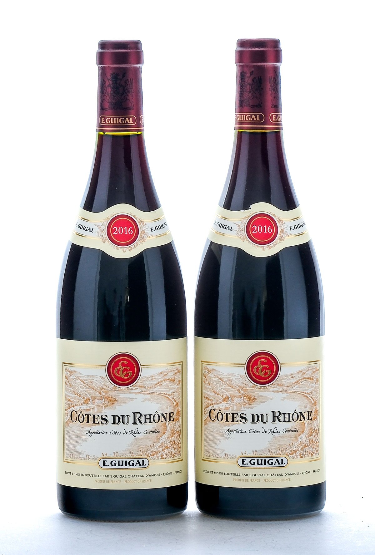 E. Guigal Cotes du Rhone Red Rhone Wine 2016 Group (2 Bottles)