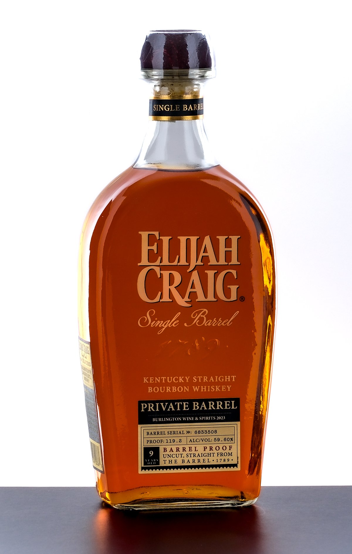 Elijah Craig 9 Year Private Single Barrel, Bbl Proof Straight Bourbon