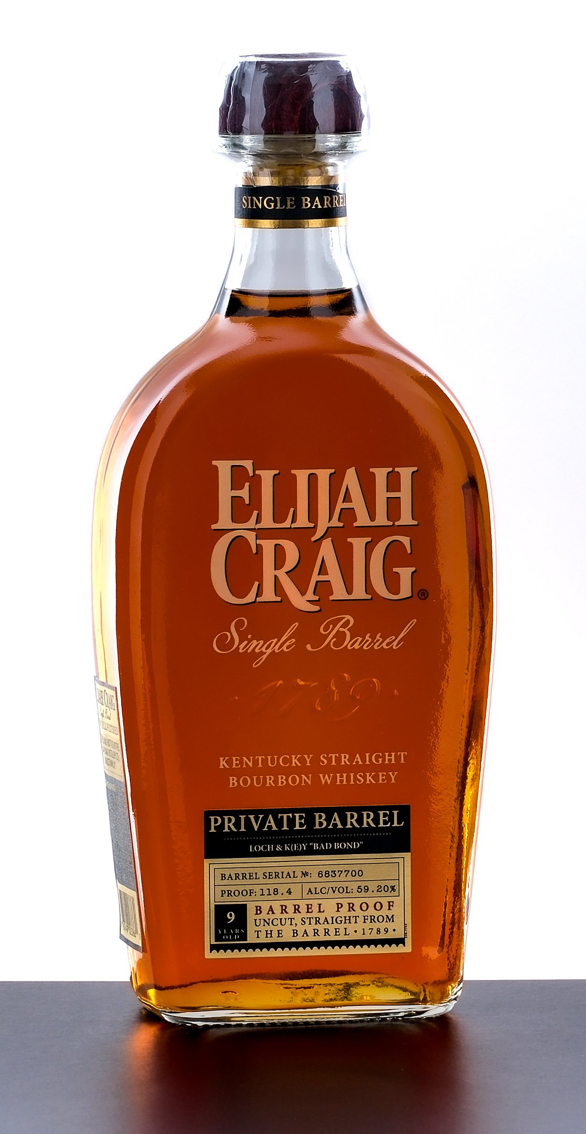 Elijah Craig 9 Year Private Single Barrel, Bbl Proof Straight Bourbon