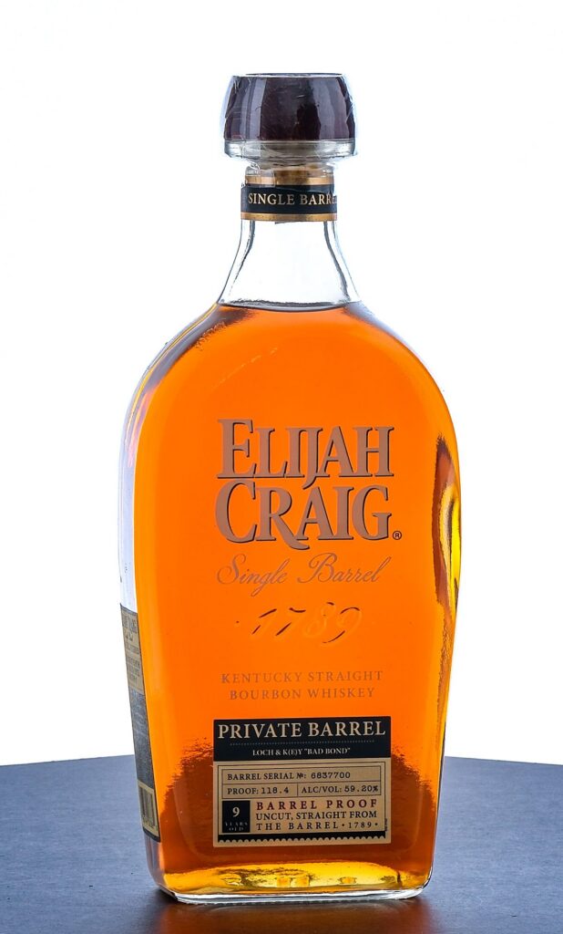 Elijah Craig "Bad Bond" 9 Year Private Single Barrel Barrel Proof Bourbon