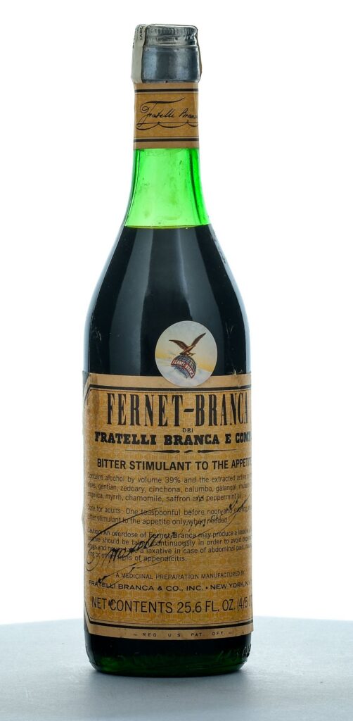 Fernet-Branca Bitter Stimulant 4/5 Qt. Vintage Bottle