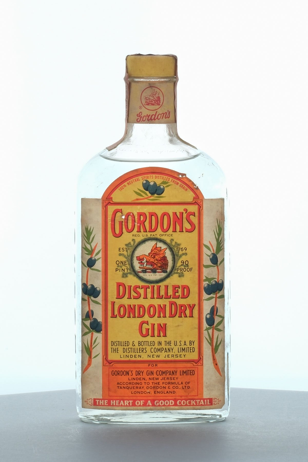 Gordon's Distilled London Dry Gin Vintage Bottle