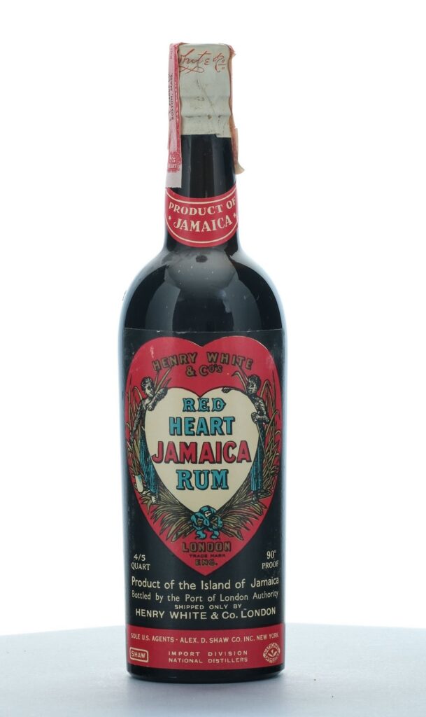 Henry White & Co.'s Red Heart Jamaican Rum Vintage Bottle *SOLD AS-IS*