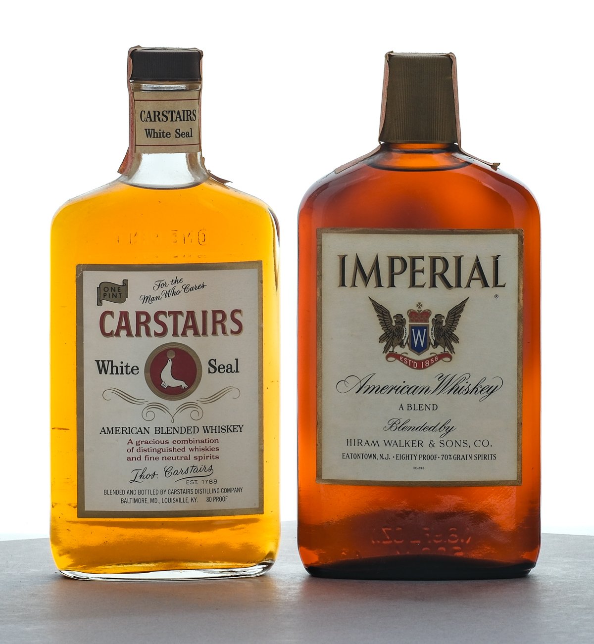 Hiram Walker & Sons Imperial/Carstairs White Seal American Blended Whiskey Group (2 Bottles)