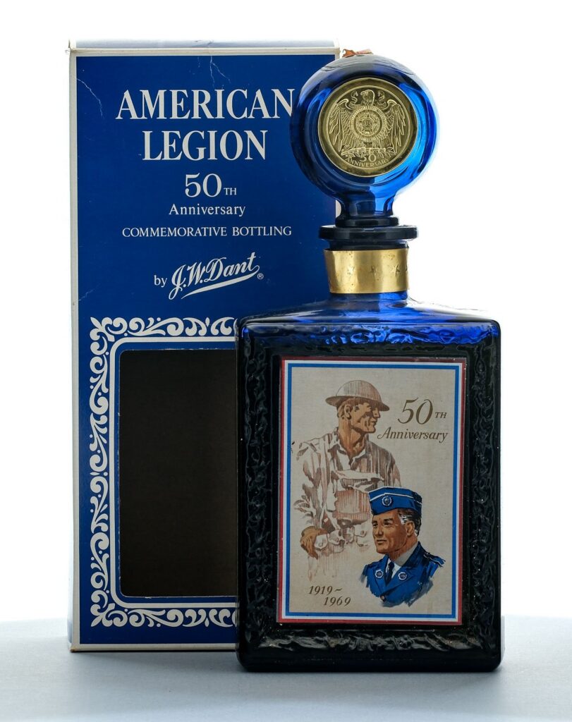 J.W. Dant American Legion 50th Anniversary Commemorative Bottling 10 Year Straight Bourbon Vintage Bottle *LOCAL PICK-UP ONLY*