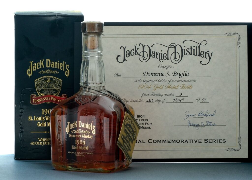 Jack Daniel's "1904 St. Louis World's Fair" Gold Medal Series Tennessee Whiskey Vintage Bottle