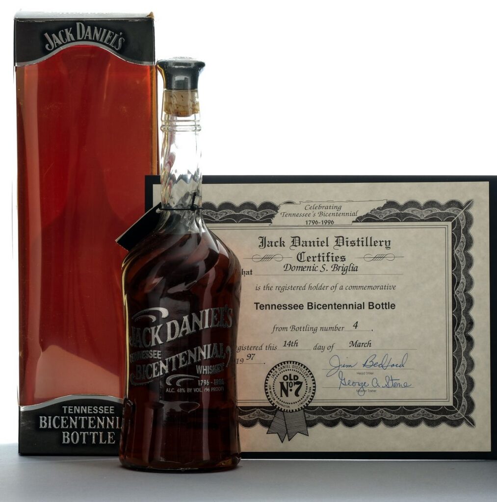 Jack Daniel's Bicentennial Tennessee Whiskey 1996 Vintage Bottle
