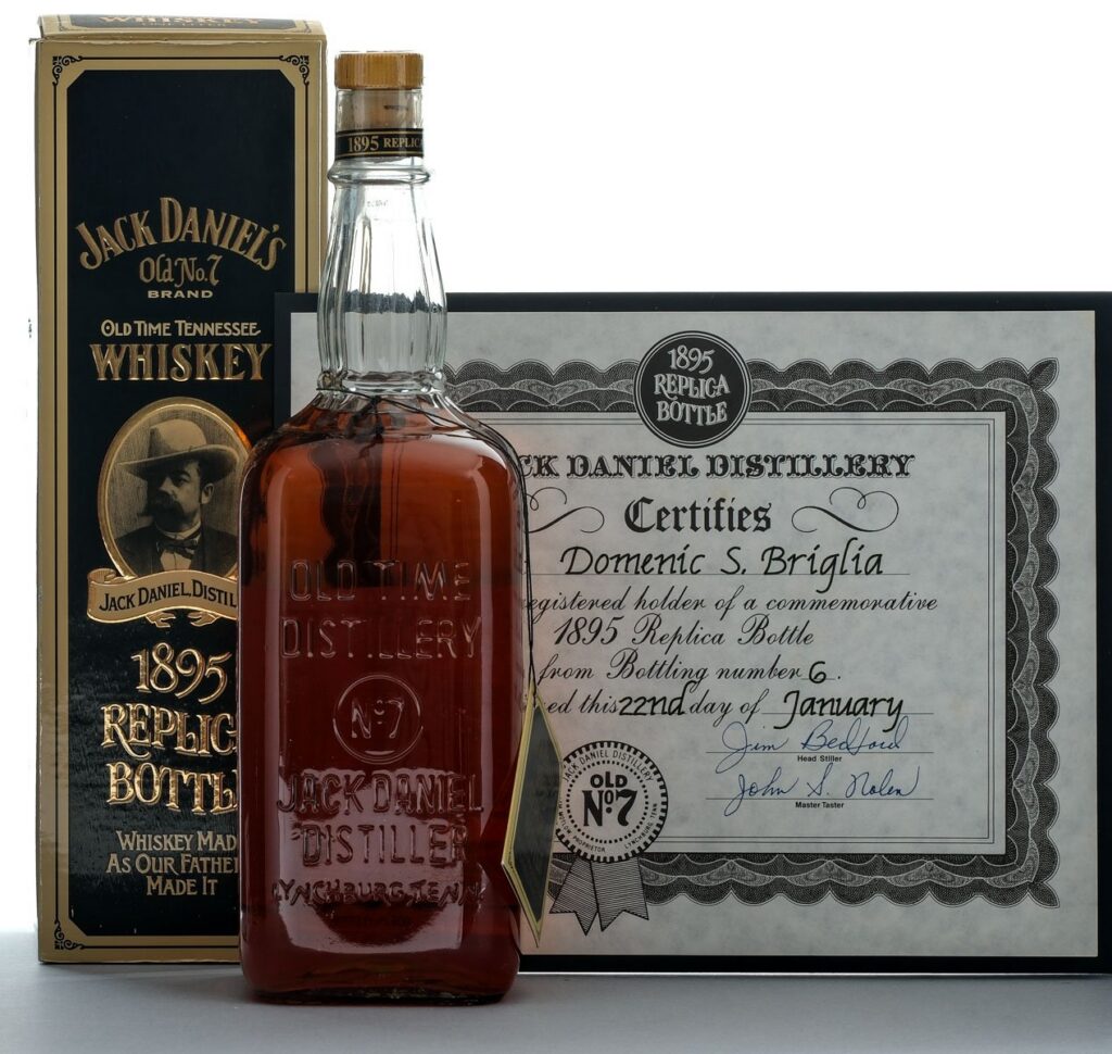 Jack Daniel's Old No. 7 Brand 1895 Replica Bottle Old Time Tennessee Whiskey Vintage Bottle
