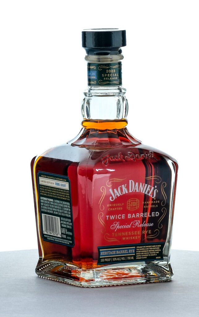 Jack Daniel's Twice Barreled Special Release AmericanÂ Tennessee Heritage Barrel Rye (2023).