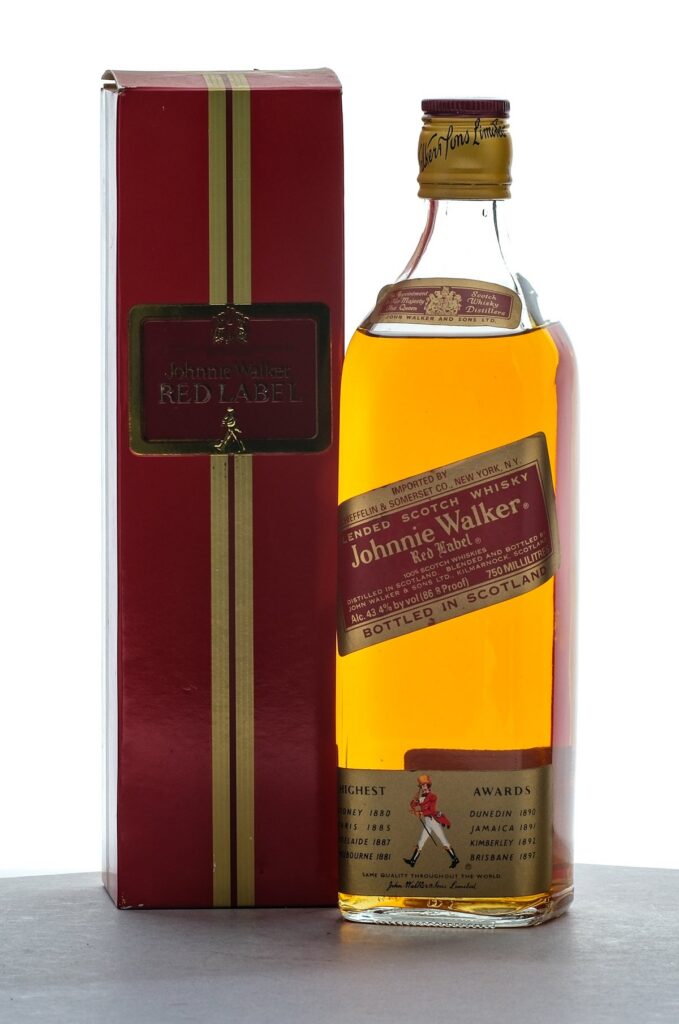 Johnnie Walker Red Label Blended Scotch Vintage Bottle