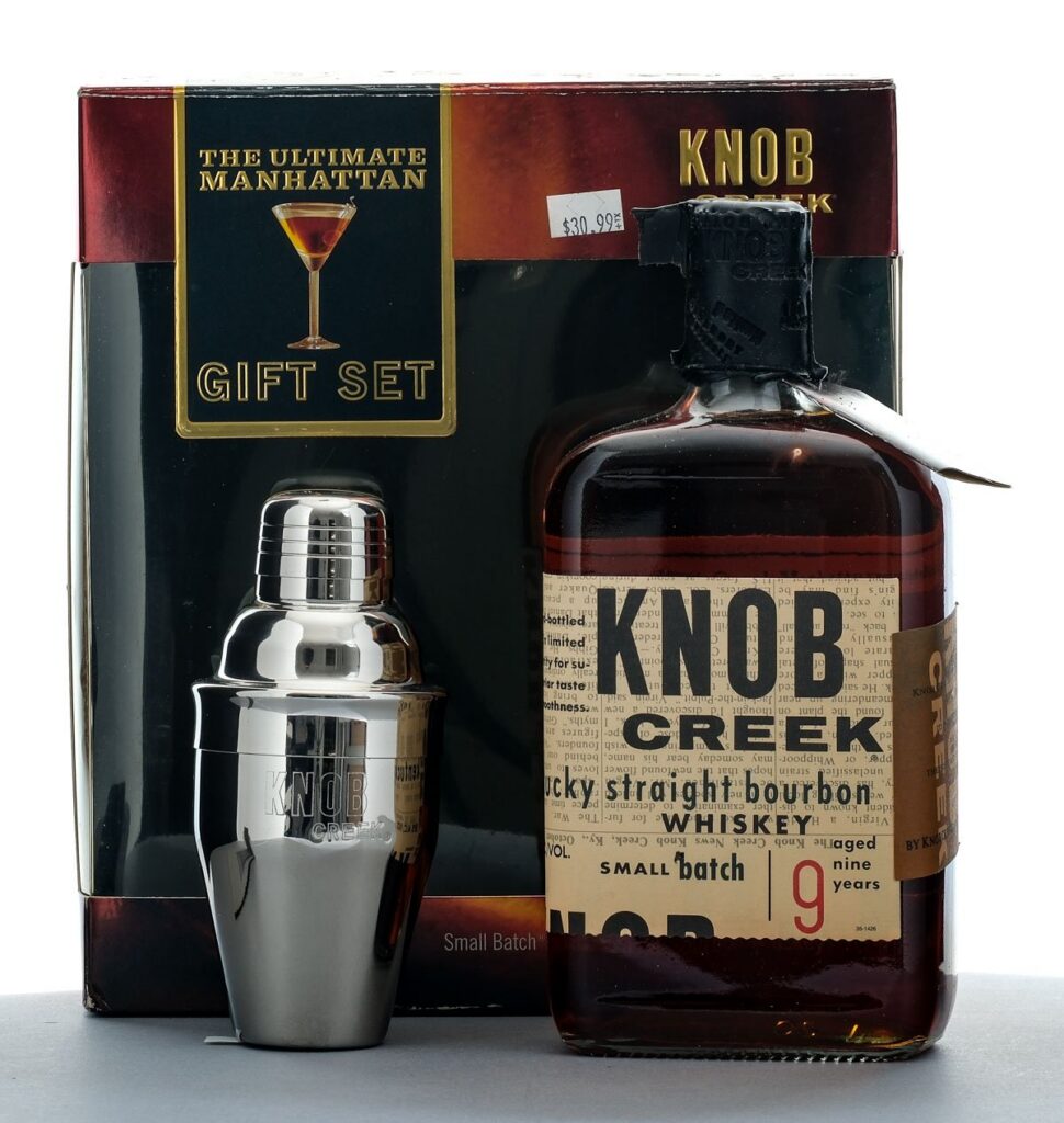 Knob Creek Ultimate Manhattan Gift Set 9 Year Small Batch Straight Bourbon 2002