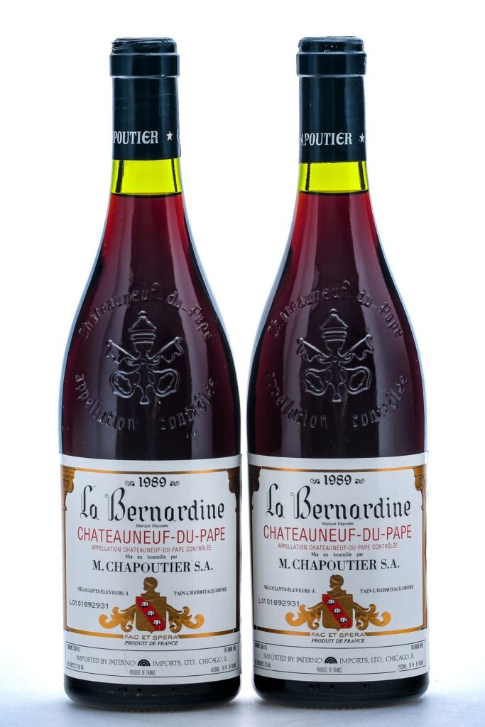 M. Chapoutier Chateauneuf-du-Pape La Bernardine Red Rhone Wine 1989 Group (2 Bottles)