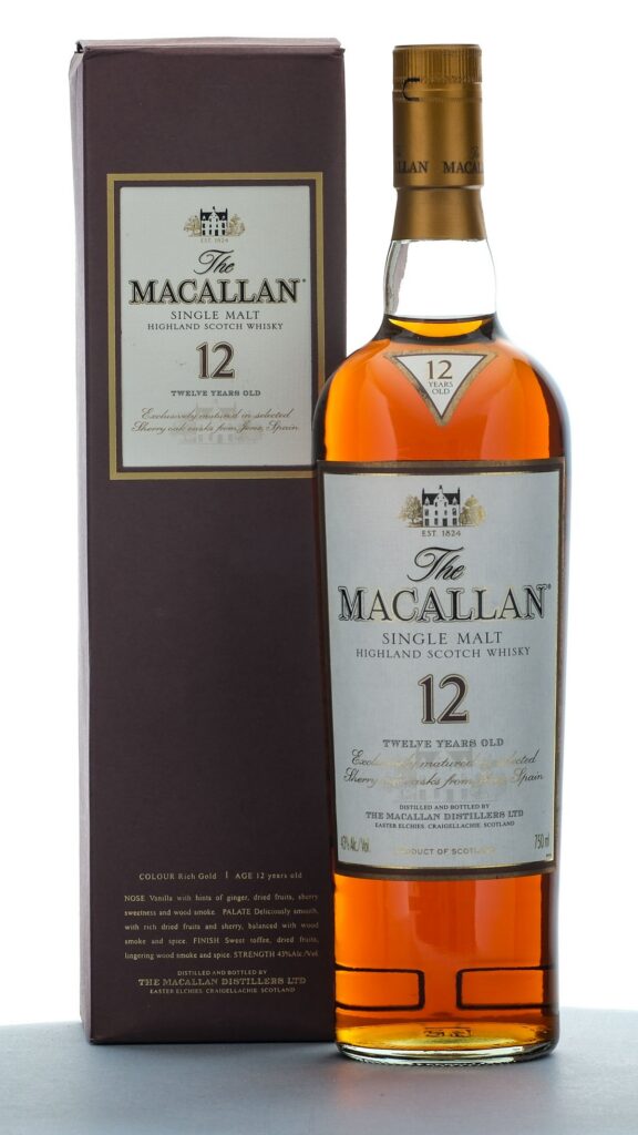 Macallan 12 Year Sherry Oak Cask Matured Single Malt Highland Scotch