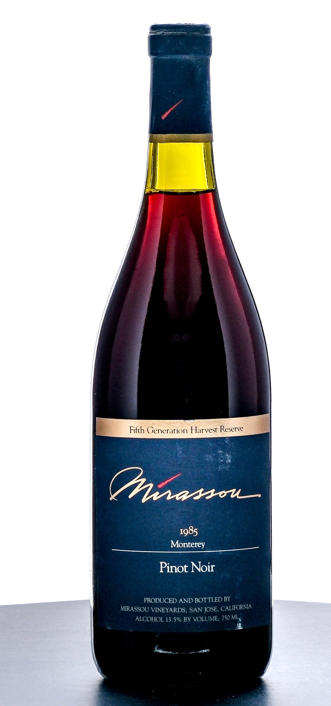 Mirassou Fifth Generation Harvest Reserve Pinot Noir 1985