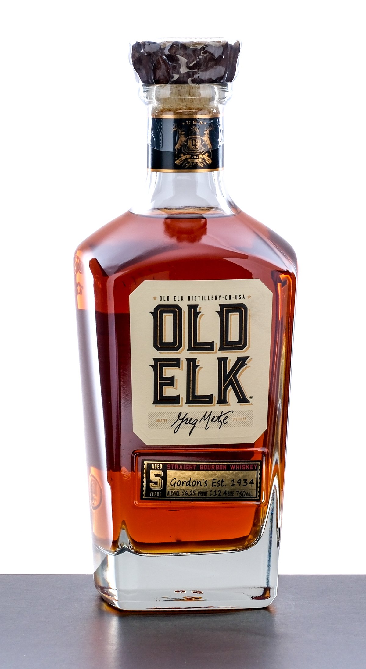 Old Elk Straight Bourbon Whiskey Aged 5 Years Private Barrel: Gordon's Est 1934.