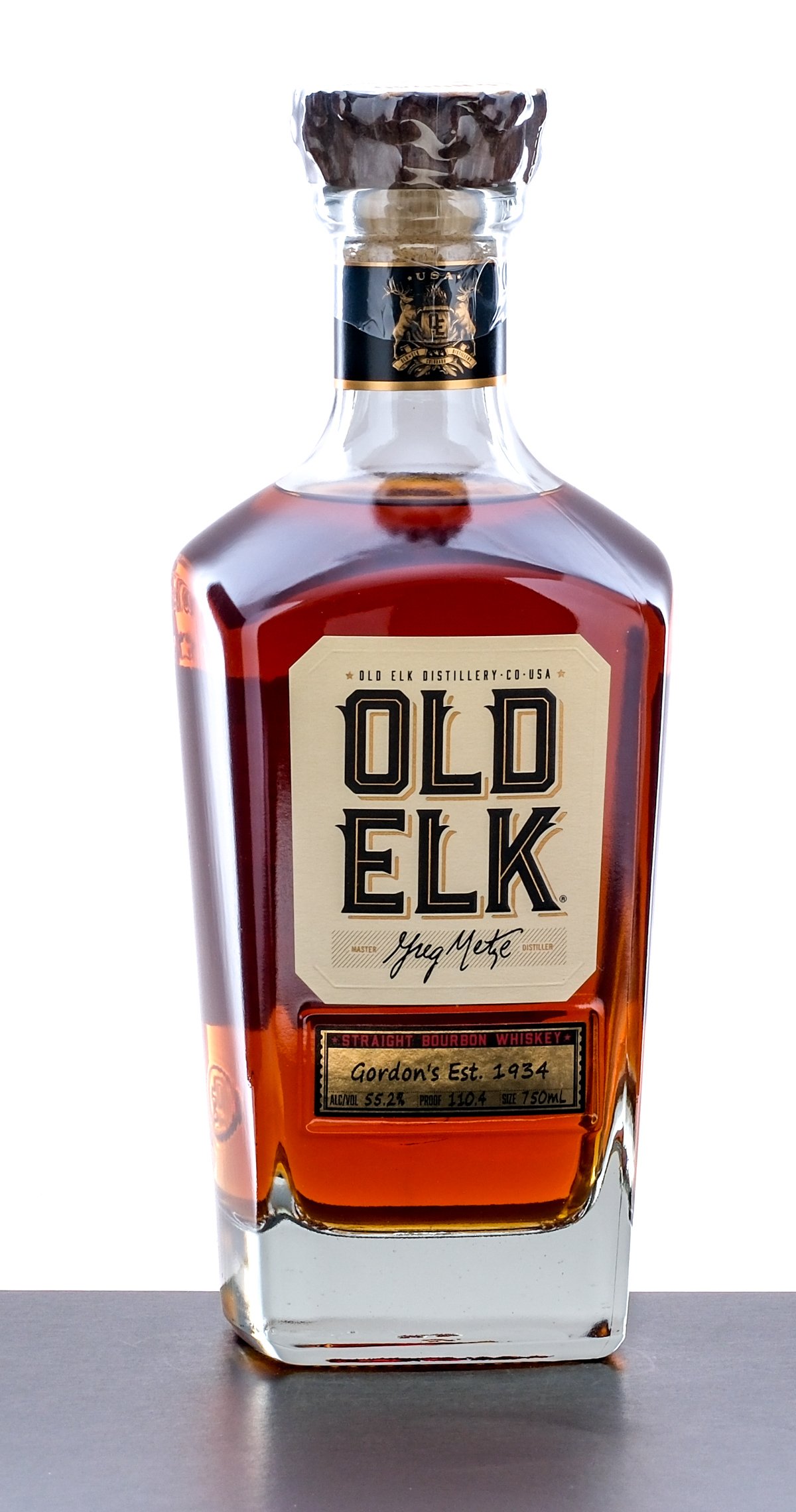 Old Elk Straight Bourbon Whiskey Private Barrel: Gordon's Est 1934.