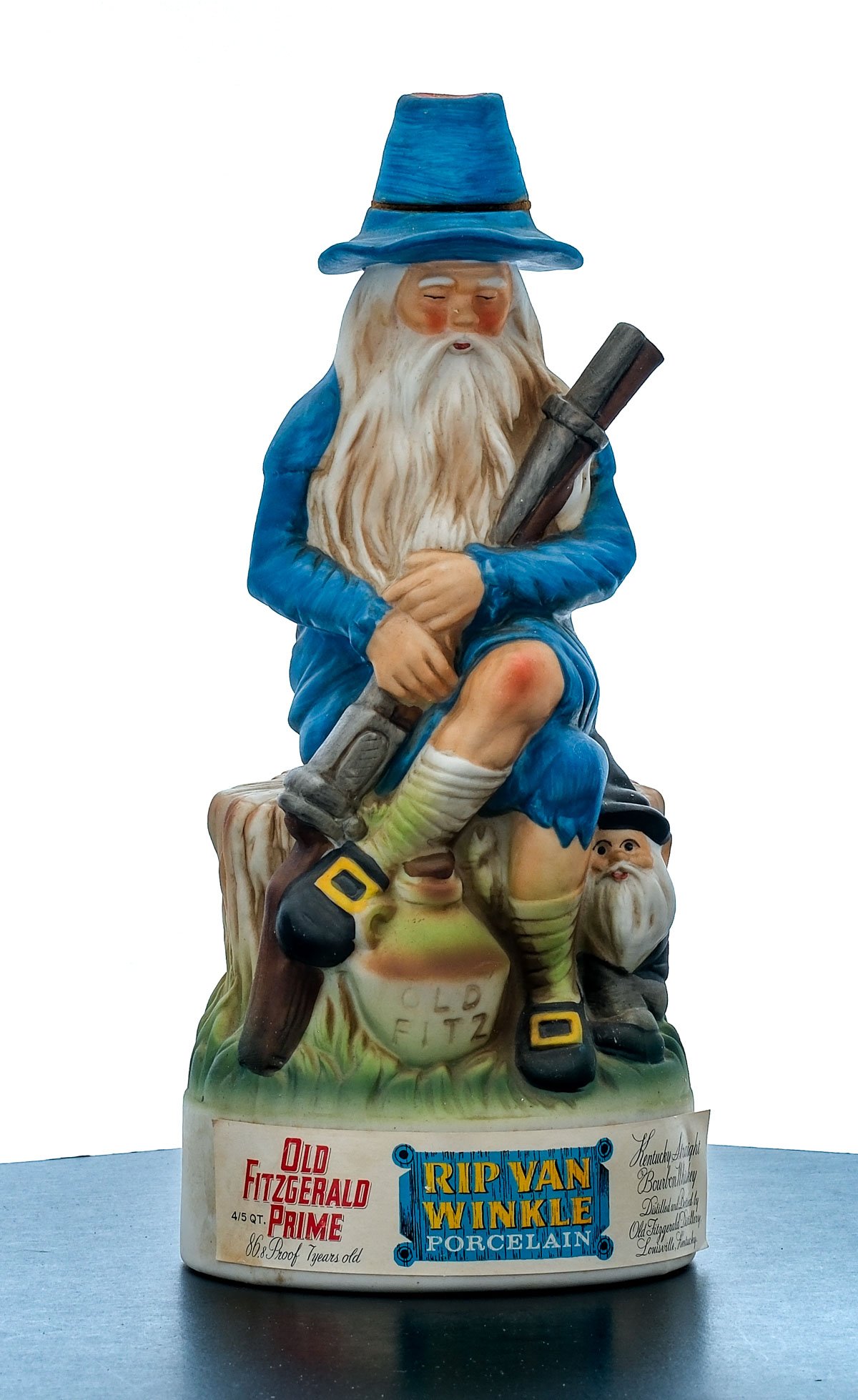 Old Fitzgerald Prime Rip Van Winkle Porcelain Decanter 7 Year Straight Bourbon Vintage 1971
