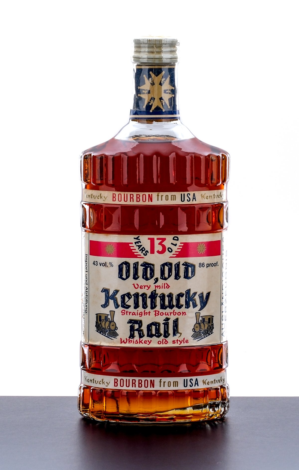 Old Old Kentucky Rail 13 Years Old Dusty Kentucky Bourbon Whiskey EXPORT