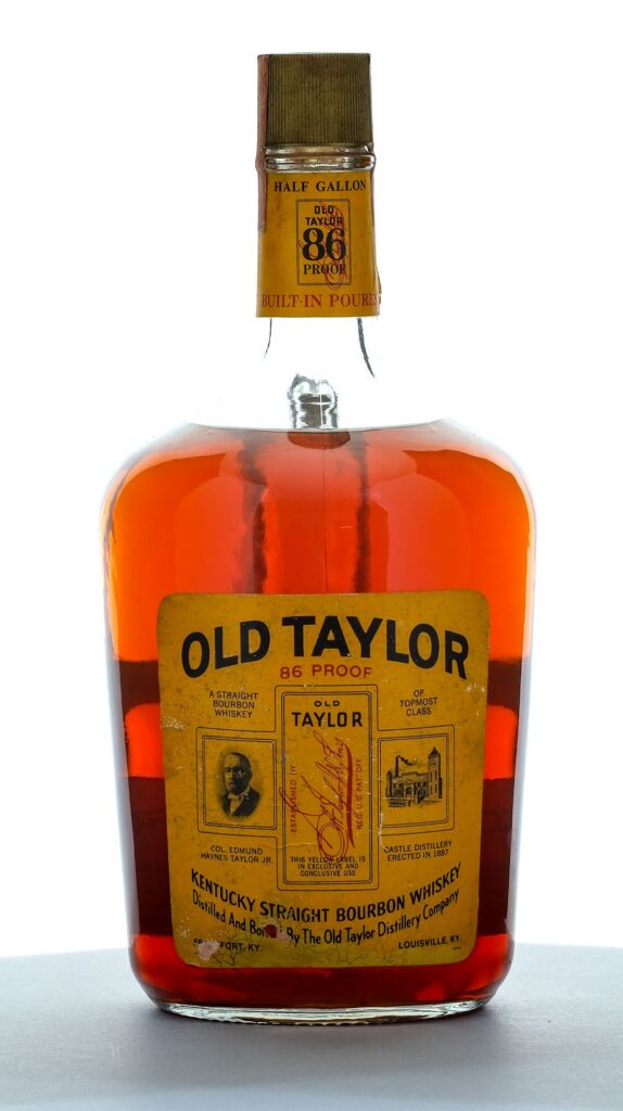 Old Taylor Straight Bourbon Half Gallon Vintage Bottle