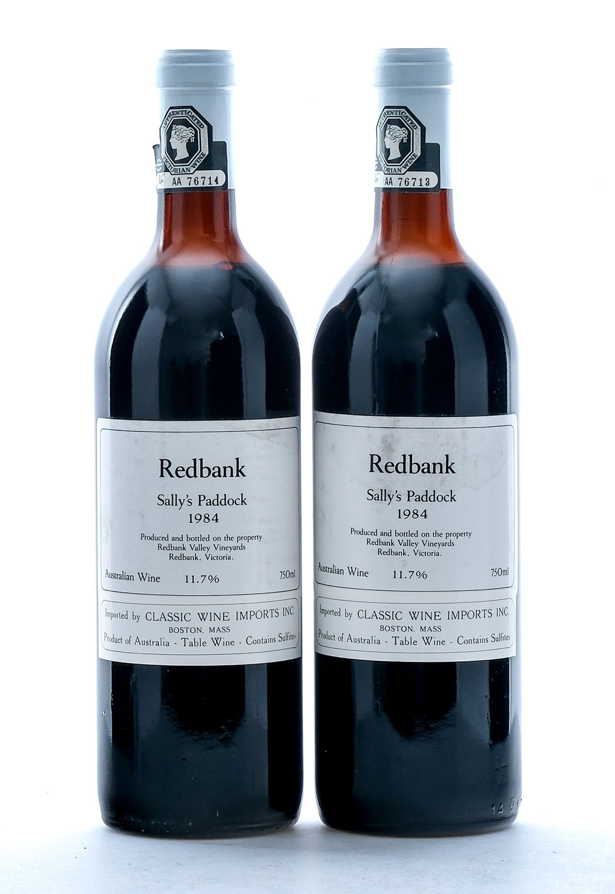 Redbank Sally's Paddock Australian Table Wine 1984 Group (2 Bottles)
