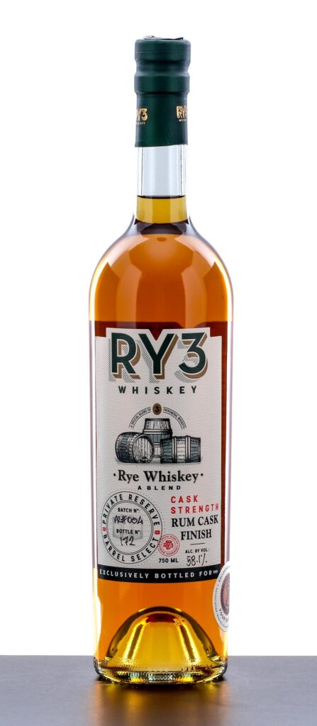 RY3 Whiskey Private Reserve Cask Strength Rye Blend