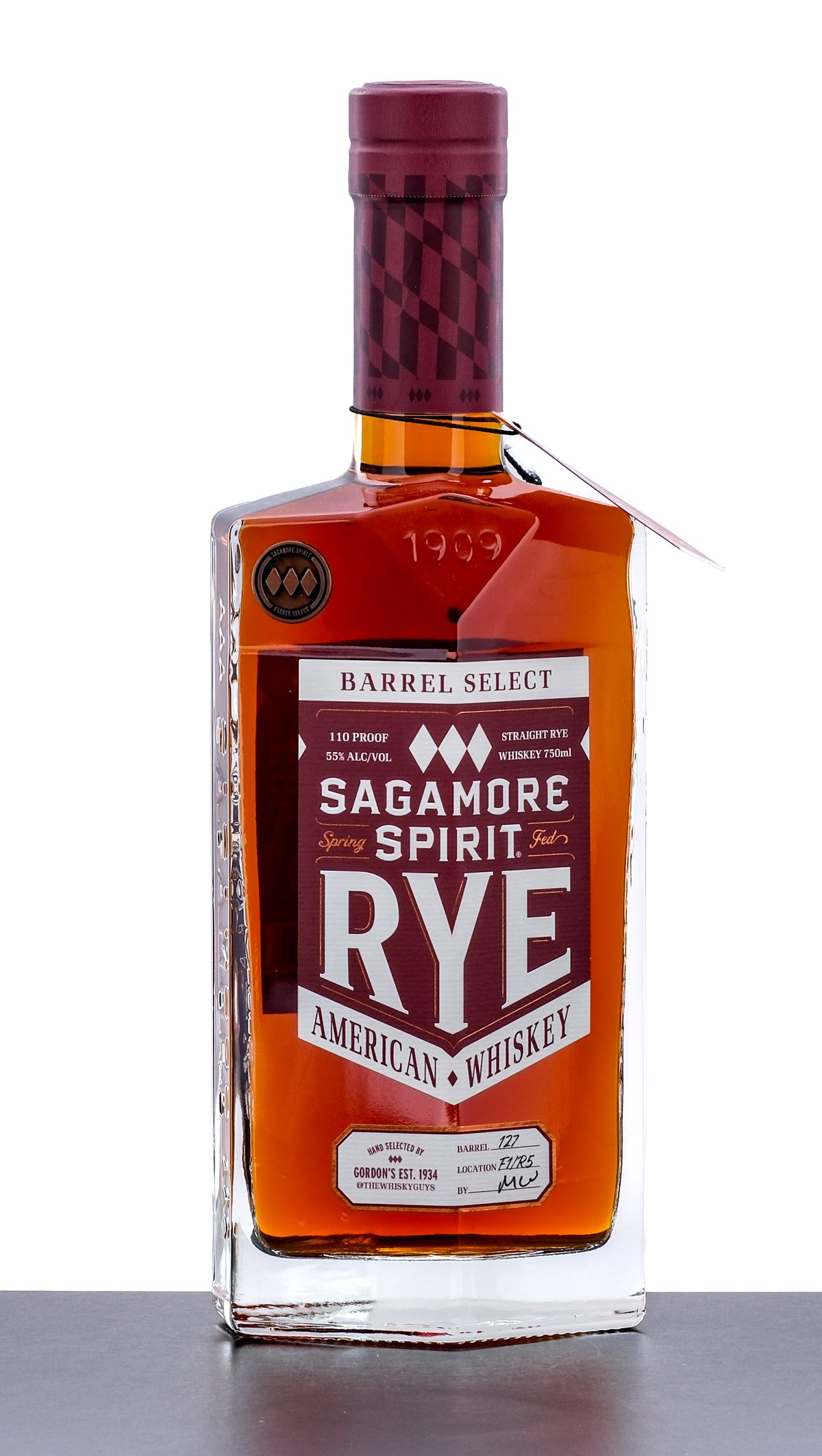 Sagamore Spirit American Rye Whiskey Barrel Select for Gordon's Est. 1934 Aged 7 Years