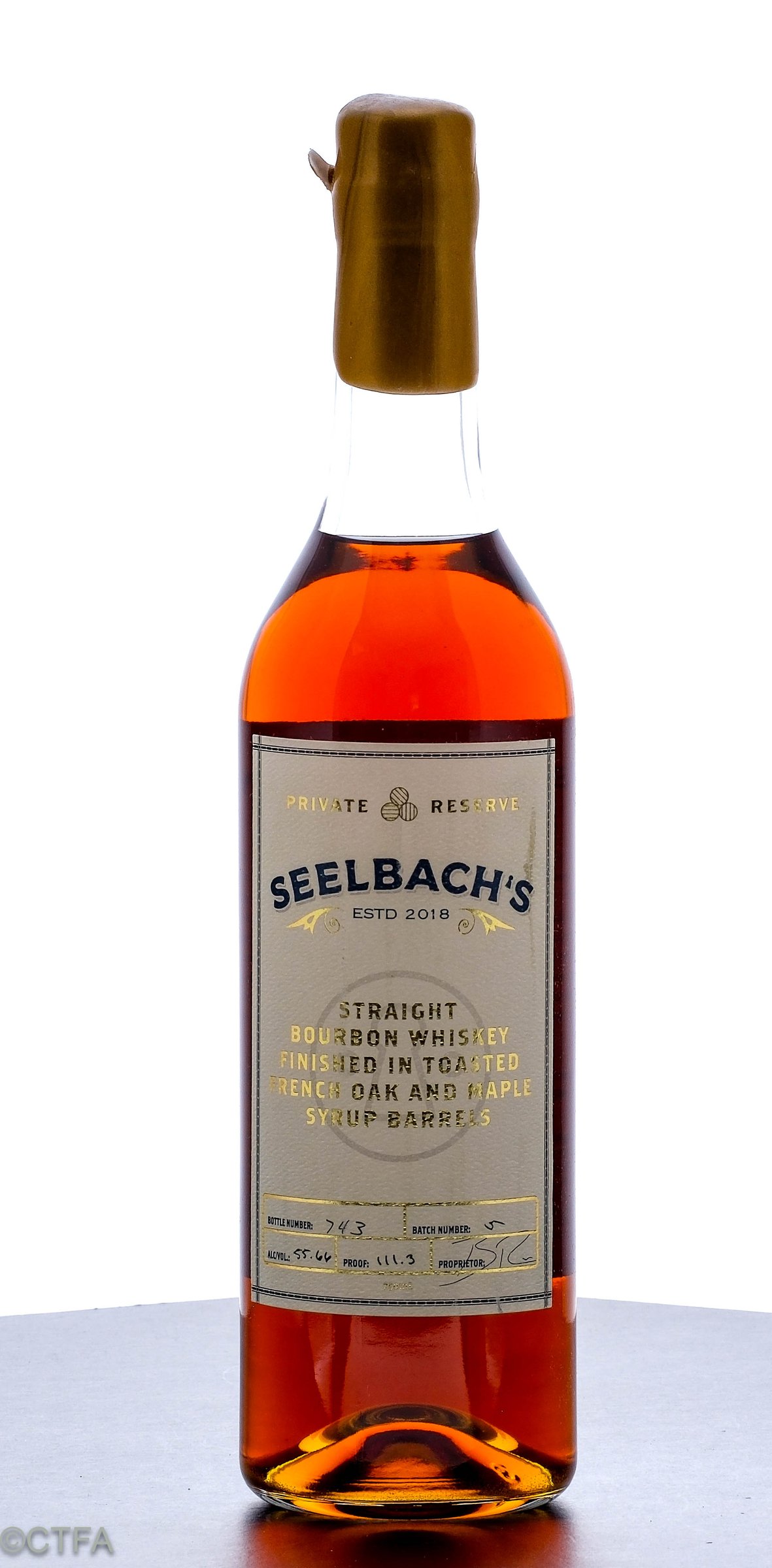 Seelbach's Private Reserve Straight Bourbon Whiskey Finished in Toasted French Oak and Maple Syrup Barrels