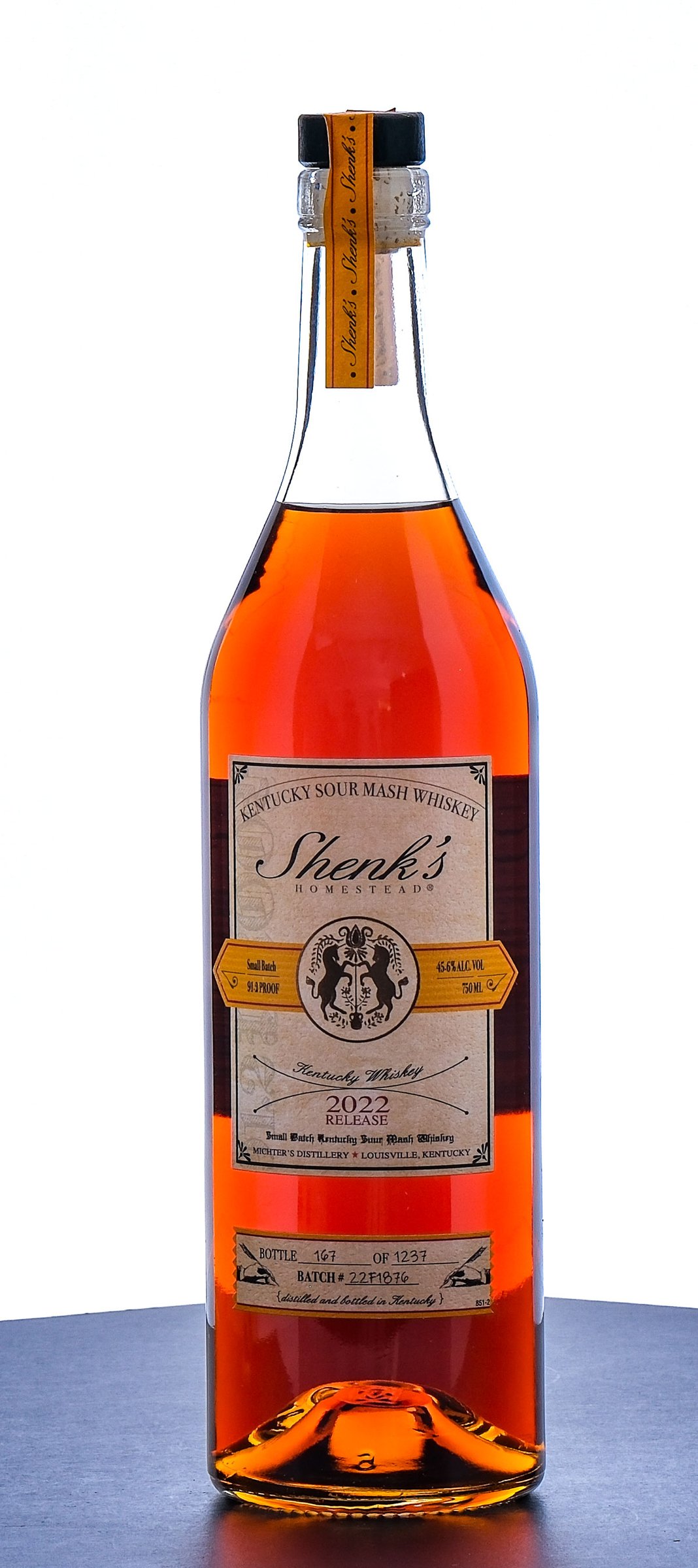 Shenk's Homestead 2022 Release Kentucky Sour Mash Whiskey