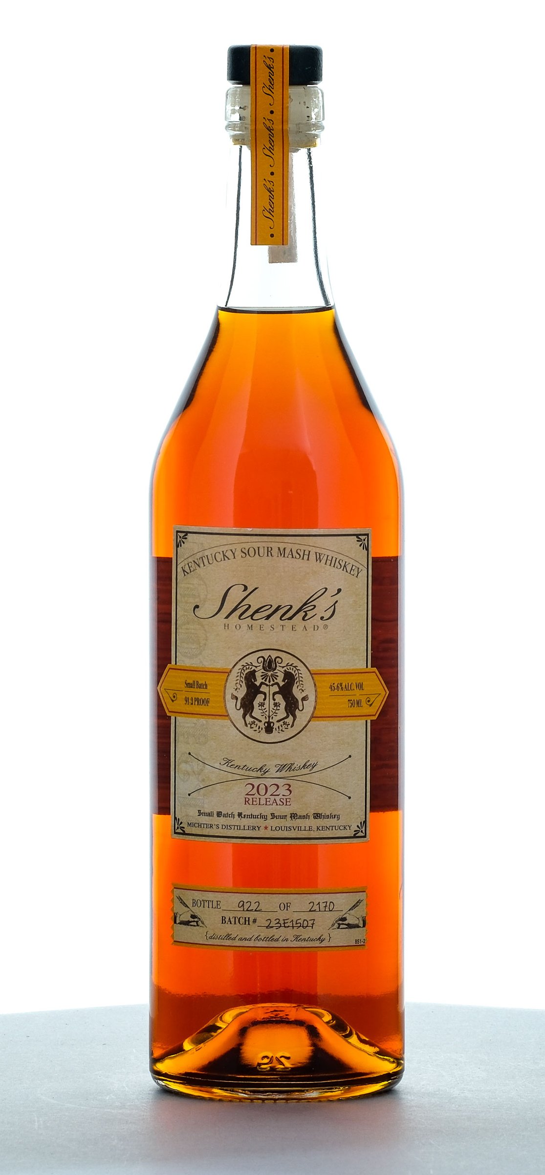 Shenk's Homestead Small Batch Sour Mash Whiskey 2023
