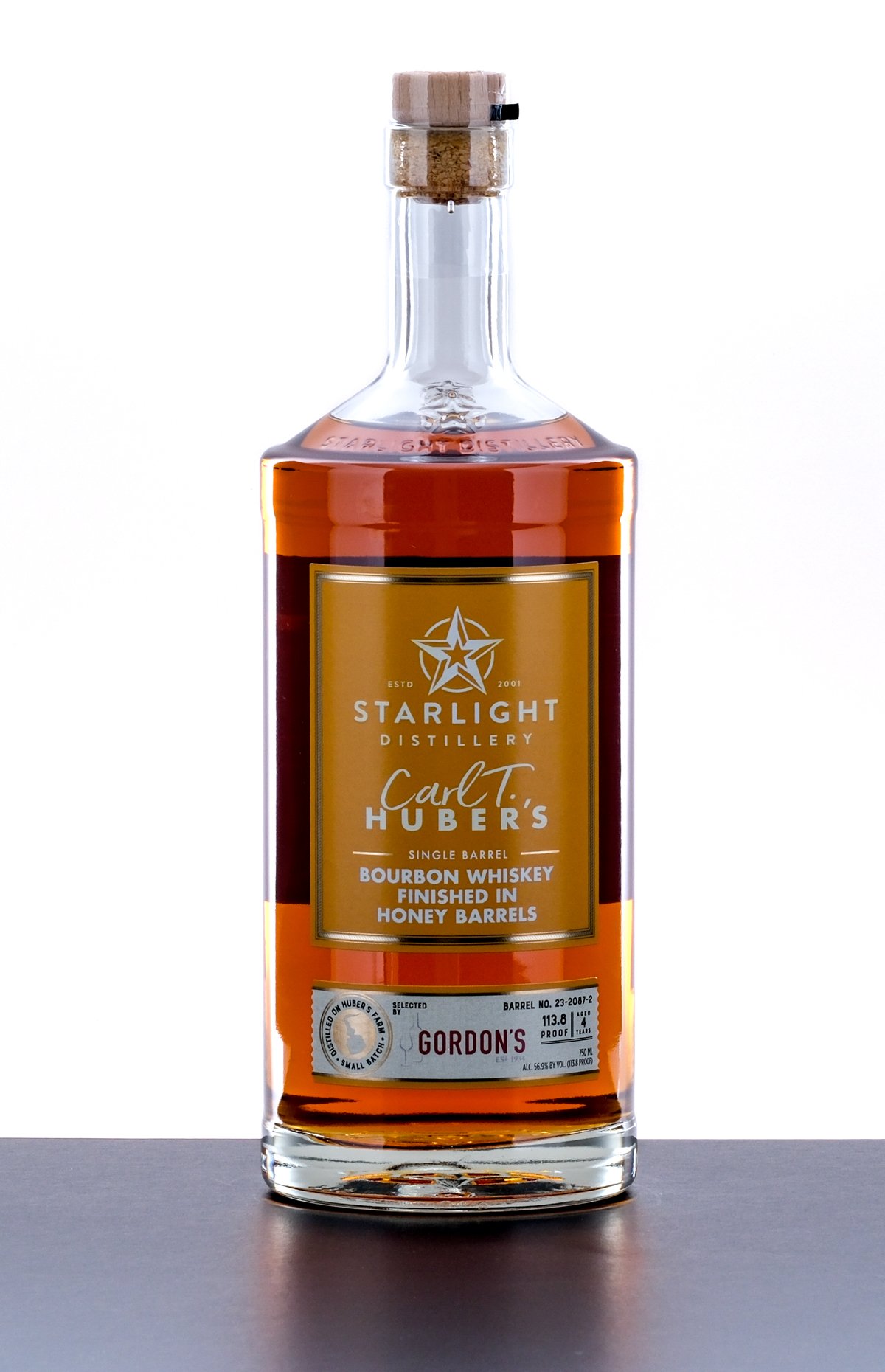 Starlight Distillery Huber's Small Batch Single Barrel Bourbon 4 Year