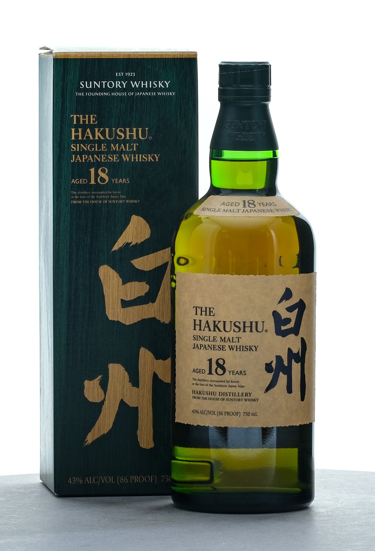 Suntory Hakushu 18 Year Single Malt Japanese Whisky