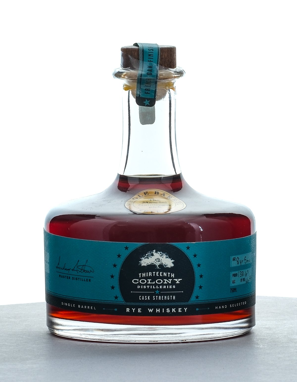 Thirteenth Colony 8 year 5 Month Cask Strength Frech Oak Finish Small Batch Single Barrel Select Rye