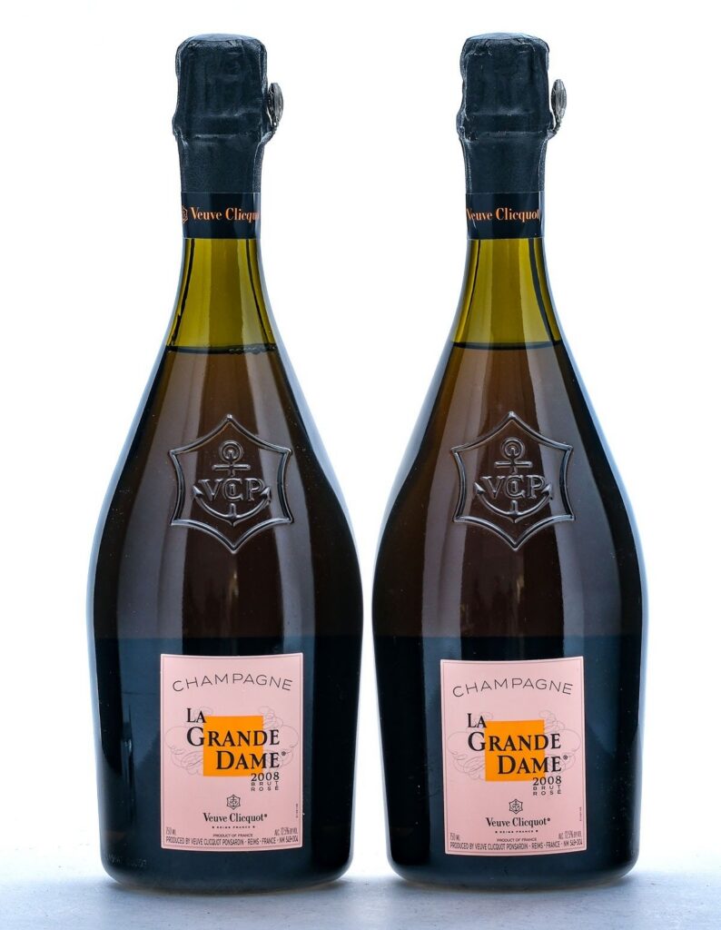 Veuve Clicquot La Grande Dame Brut Rose Champagne 2008 Group (2  Bottles)
