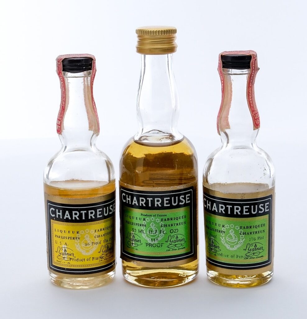 Vintage Chartreuse Liqueur Mini Bottle Group (3)