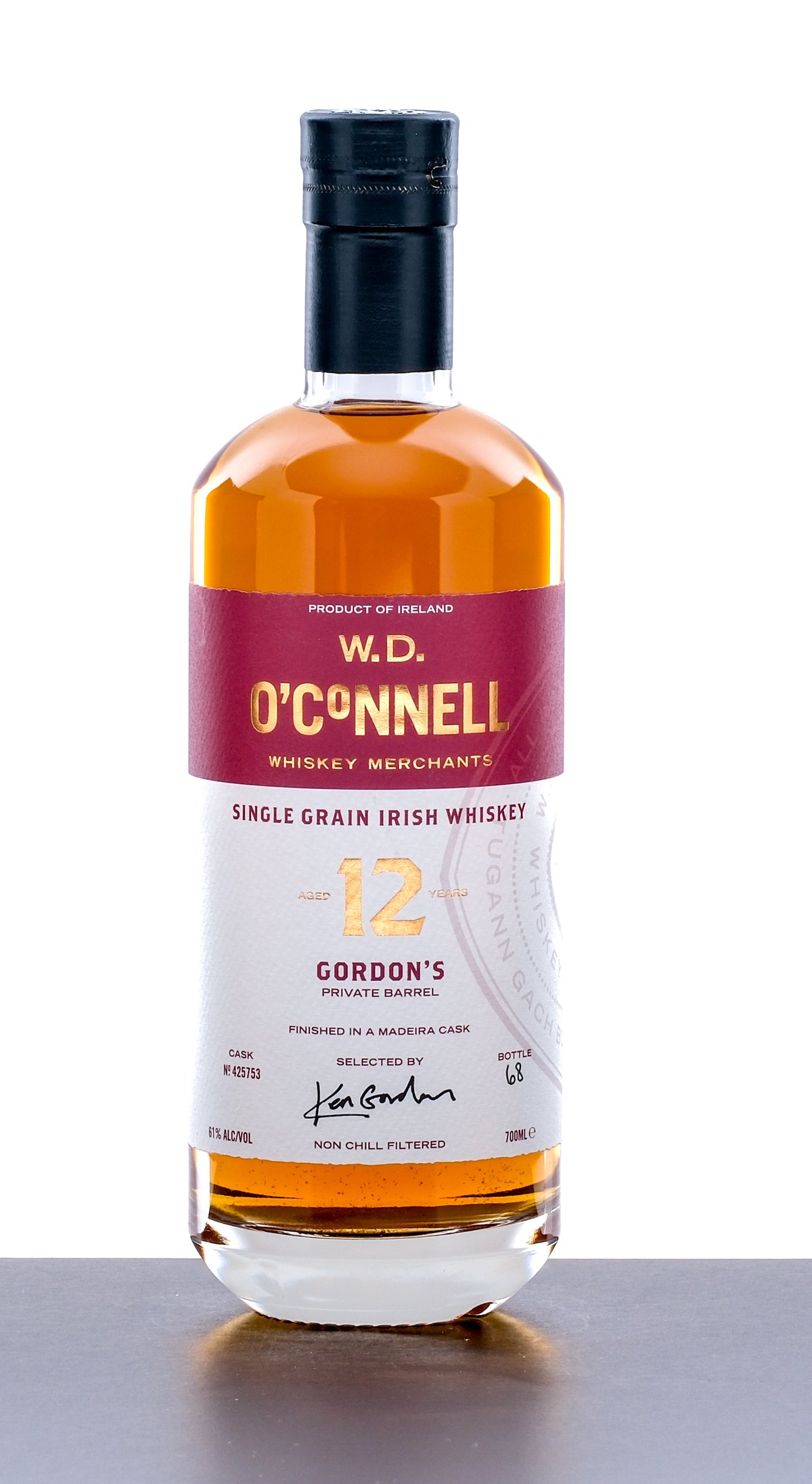 W.D. O'Connell 12 Year Private Barrel Single Grain Irish Whiskey