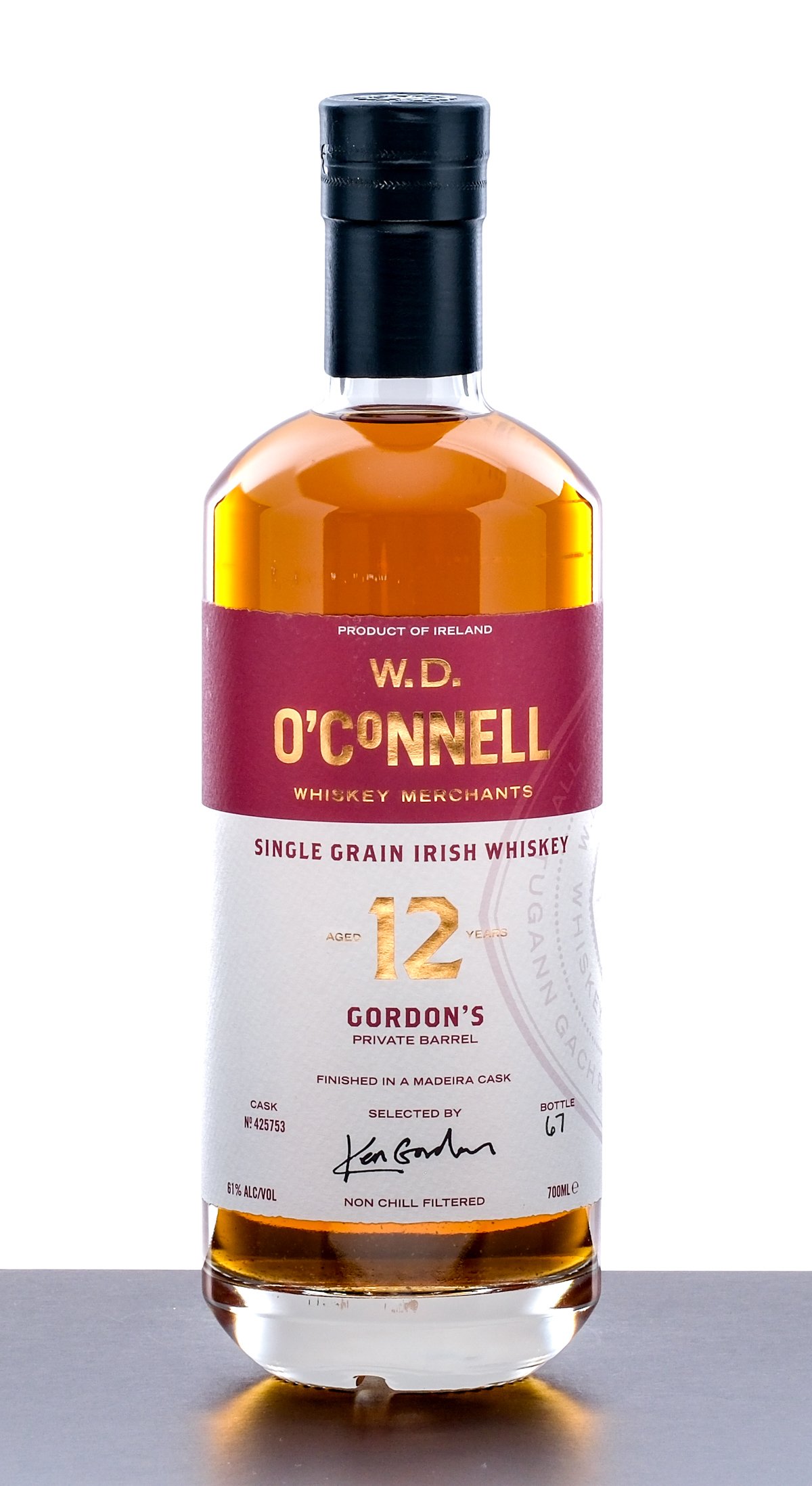 W.D. O'Connell 12 Year Private Barrel Single Grain Irish Whiskey