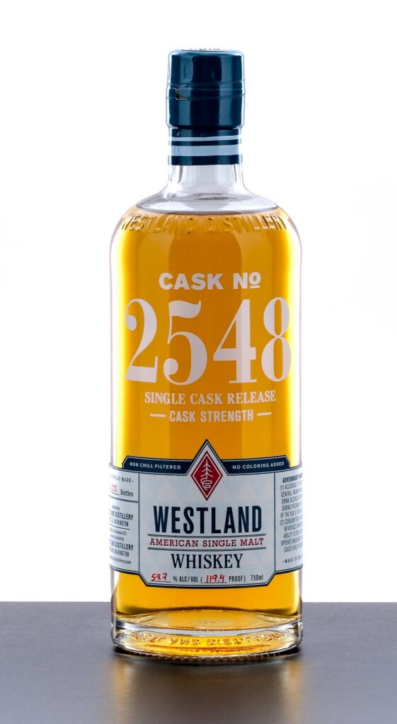Westland Cask No 2548 3 Year Cask Strength Single Malt Whiskey