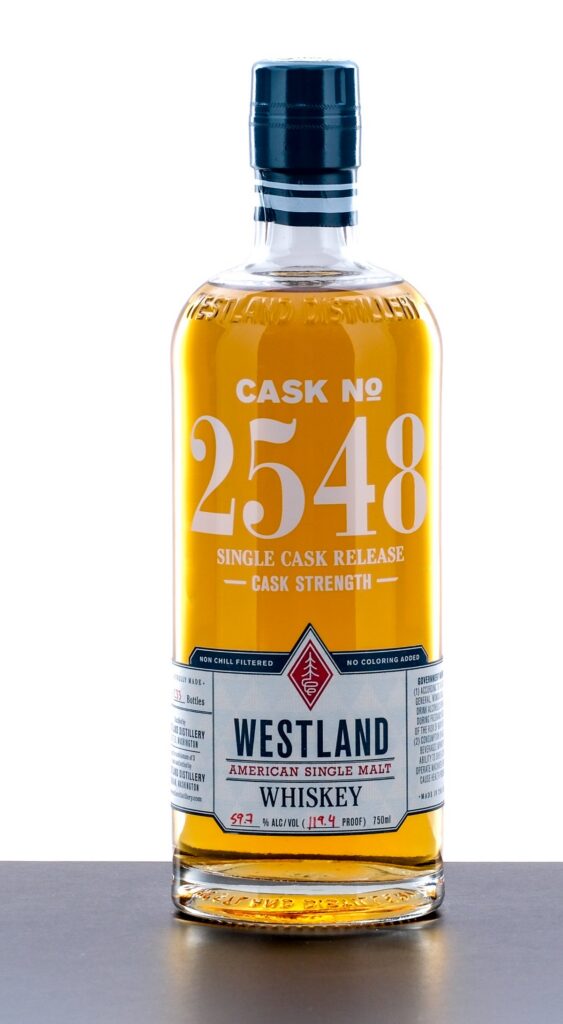 Westland Cask No 2548 3 Year Cask Strength Single Malt Whiskey