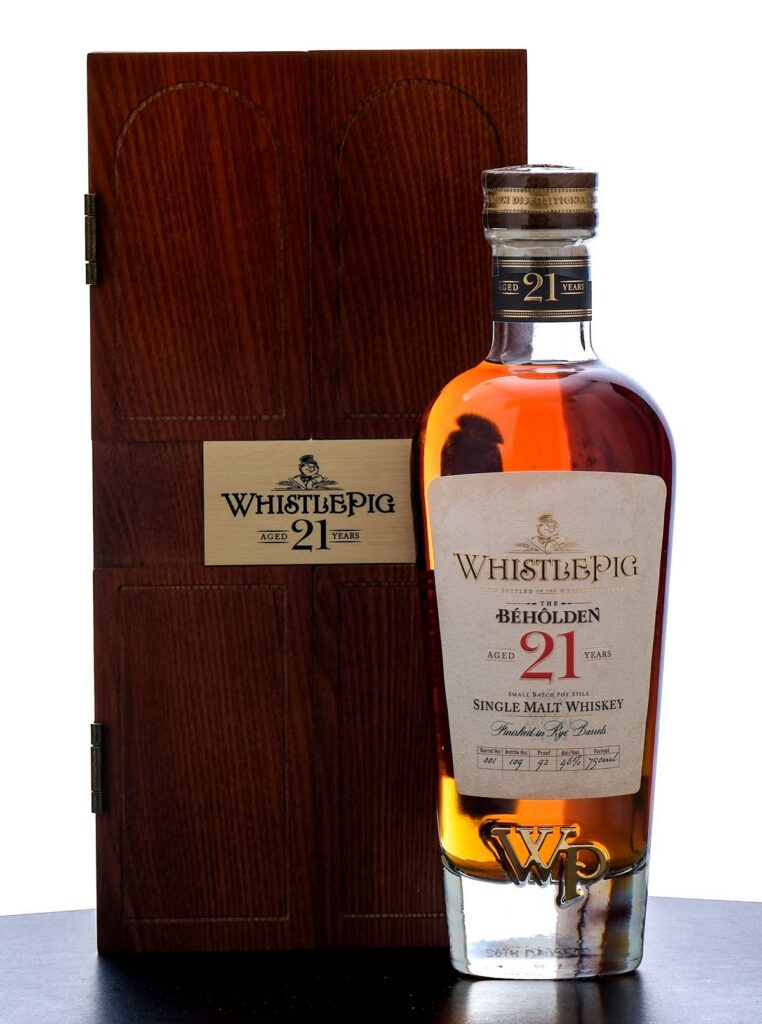 WhistlePig "The Beholden" 21 Year Old Single Malt Whiskey 750ml