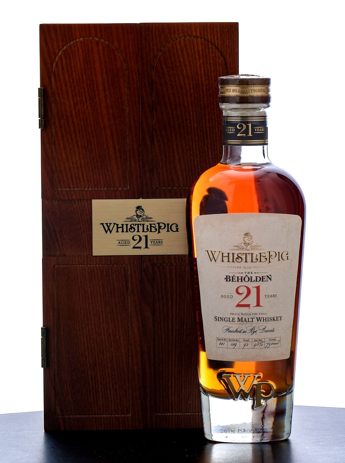 WhistlePig "The Beholden" 21 Year Old Single Malt Whiskey 750ml